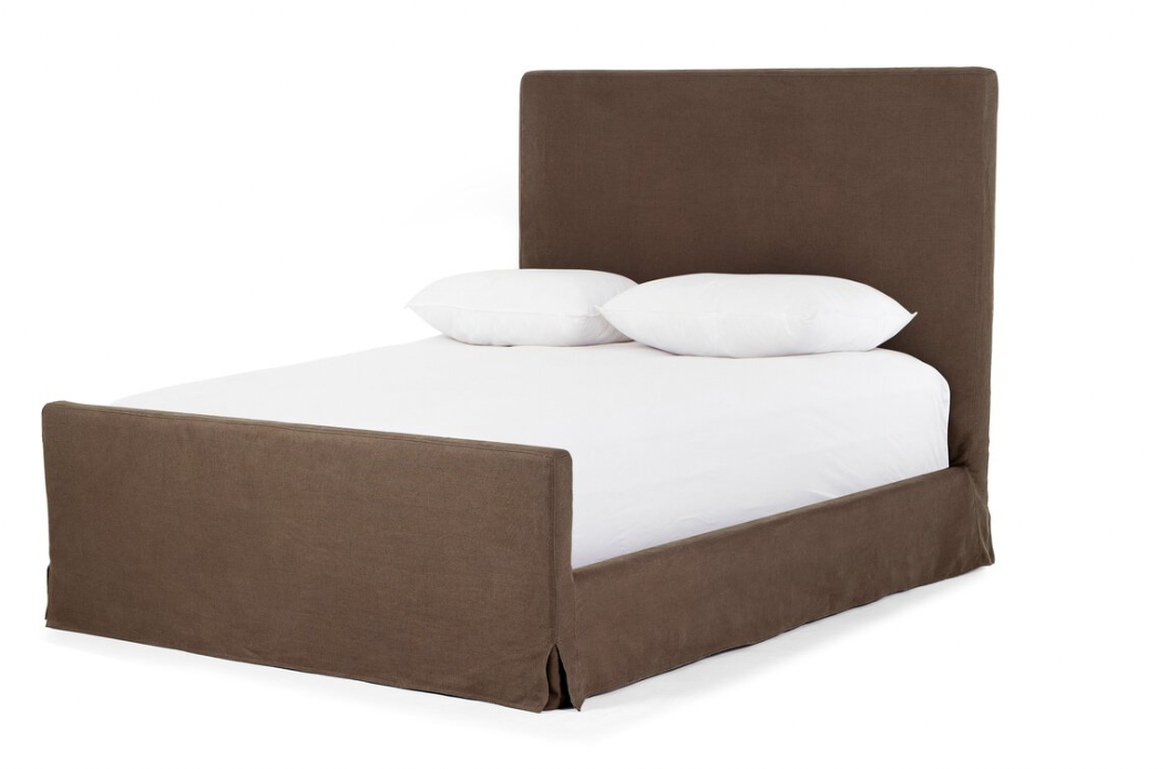King Slipcover Bed in Coffee