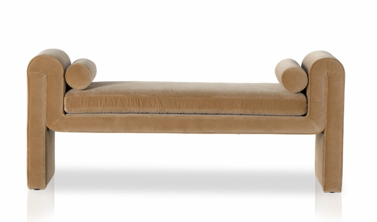 Velvet Accent Bench - Surrey Camel