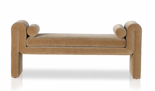 Velvet Accent Bench - Surrey Camel