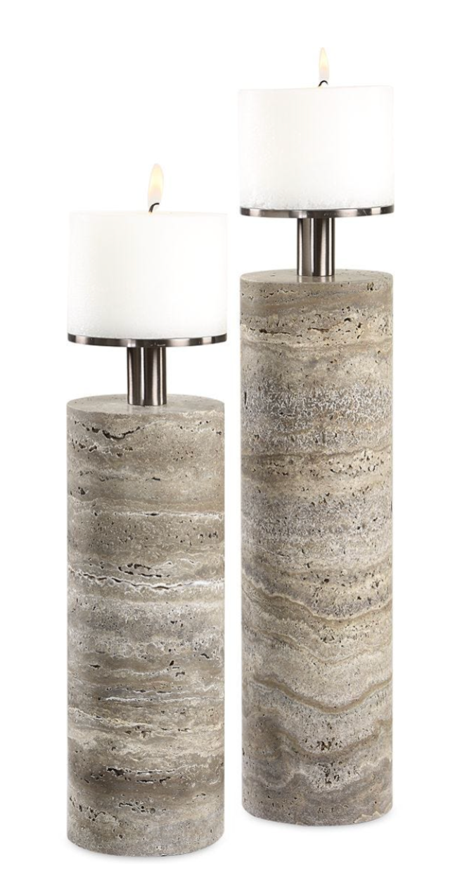 SHADOWSTONE CANDLEHOLDERS S/2
