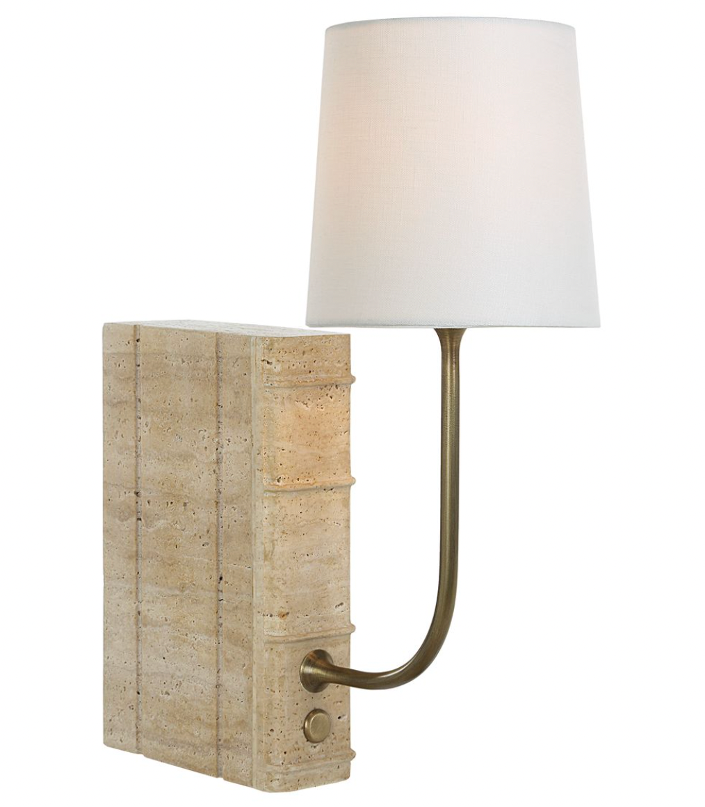 BOOK MINI LAMP TRAVERTINE