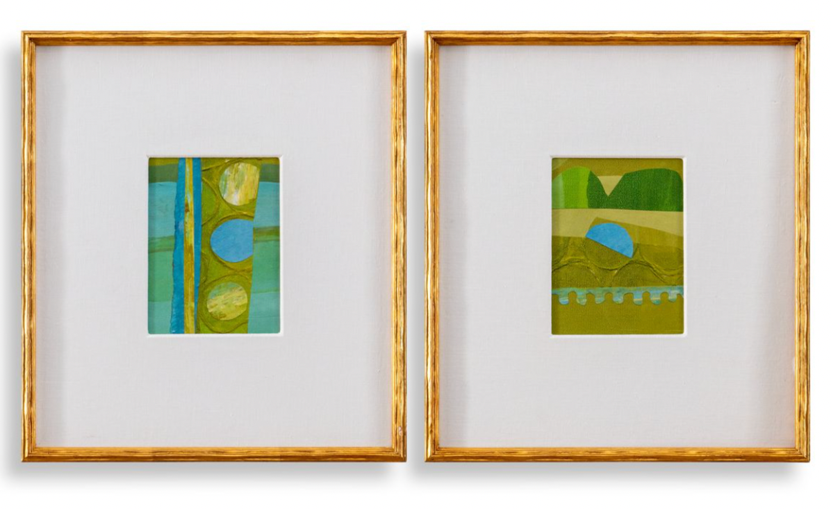 Petite Bijoux Framed Canvases - Lime, S/2