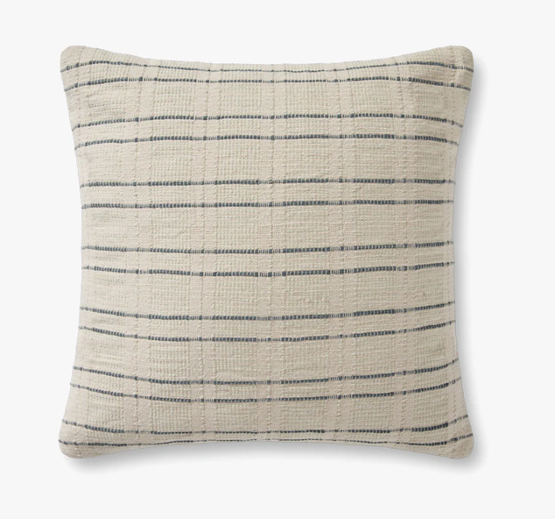 Belmont Cream/Blue Pillow 22" x 22"