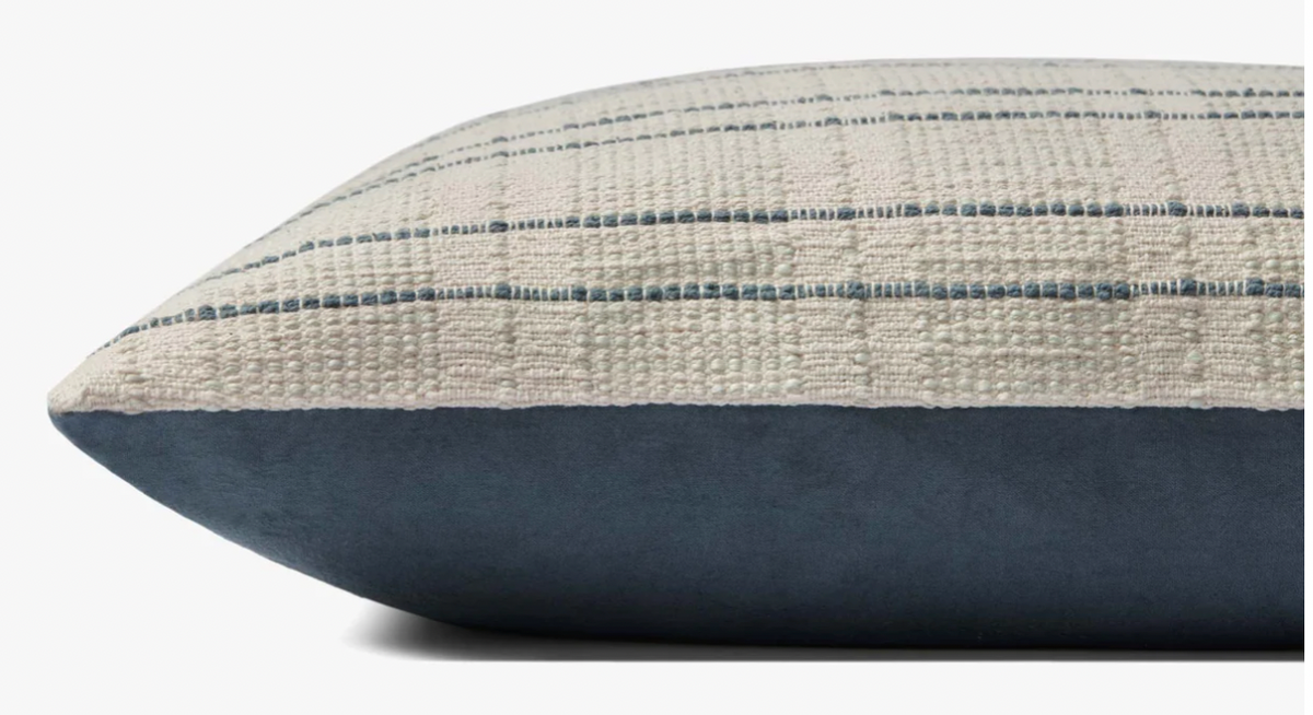 Belmont Cream/Blue Pillow 22" x 22"