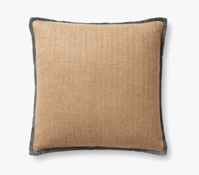 Aveline Natural/Blue Pillow 18" x 18"