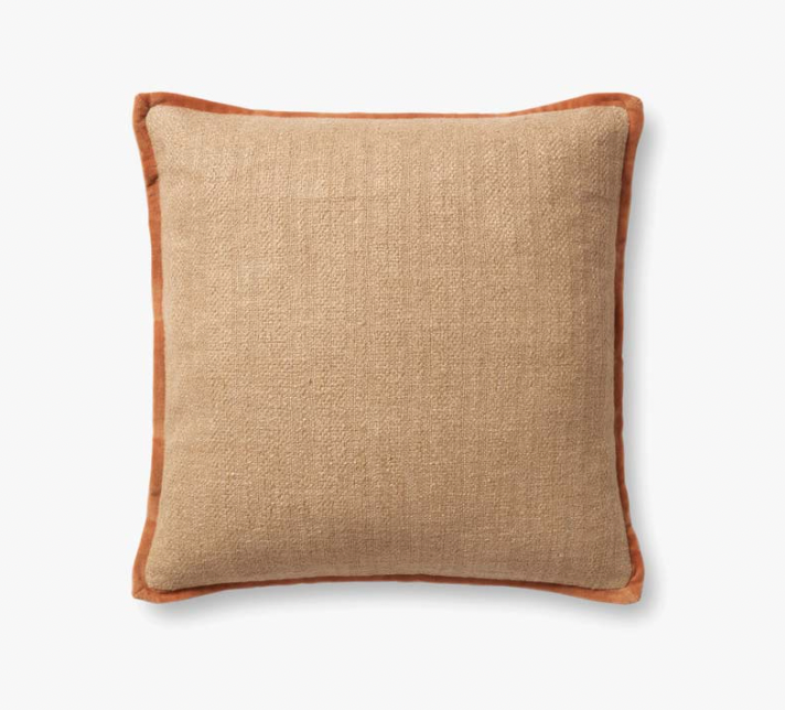 Aveline Natural/Rust Pillow 18" x 18"