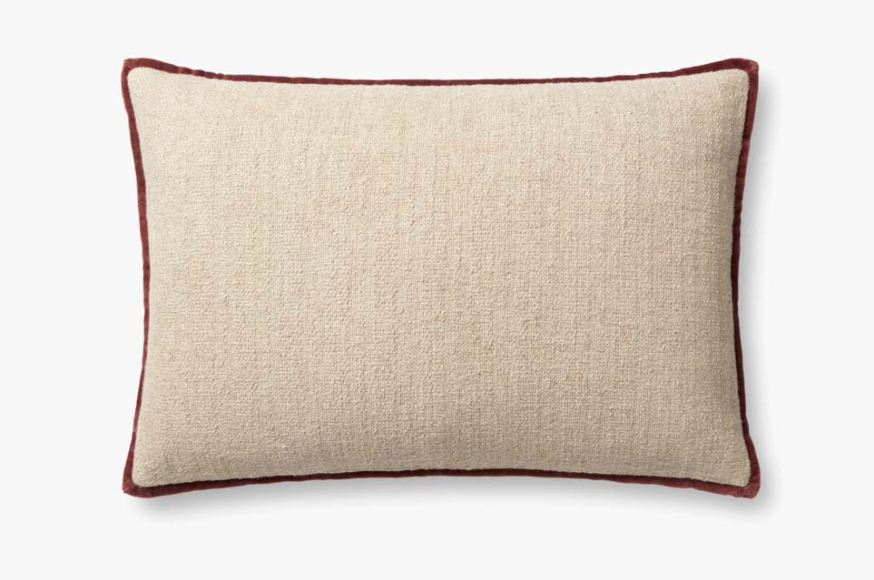 Aveline Ivory/Wine Pillow 16" x 26"