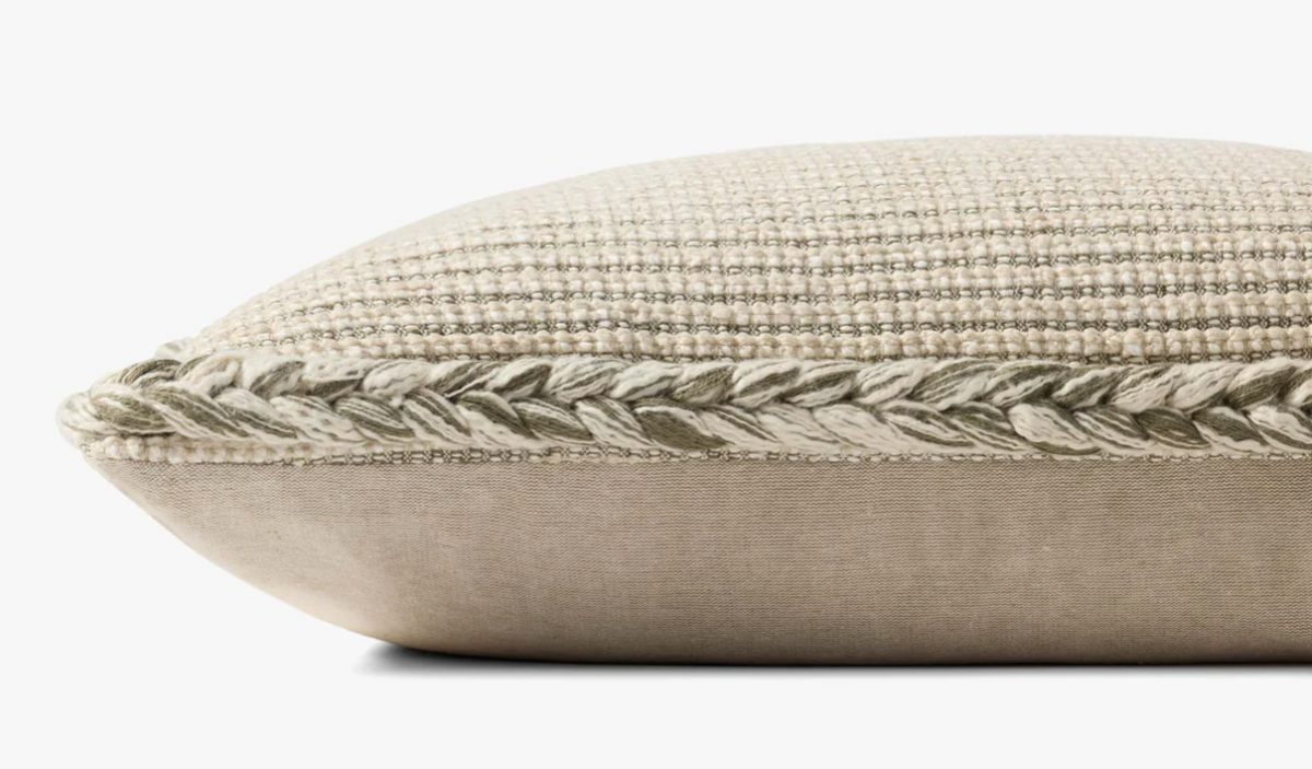Oroville Natural / Olive Pillow 13" x 21"