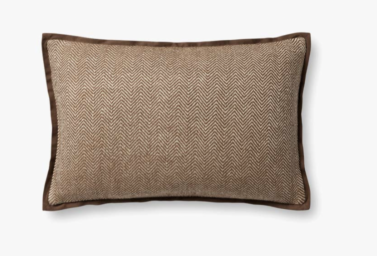 Herringbone Chocolate/Brown Pillow 13" x 21"