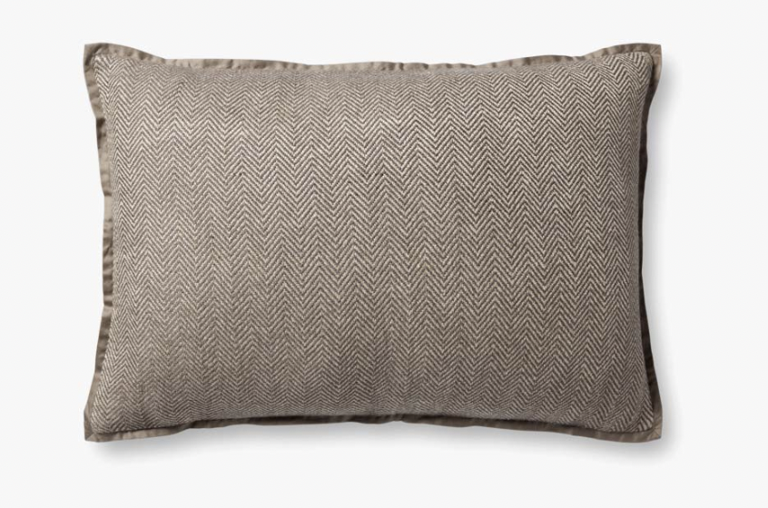 JS Herringbone Dark Taupe Pillow 16" x 26"