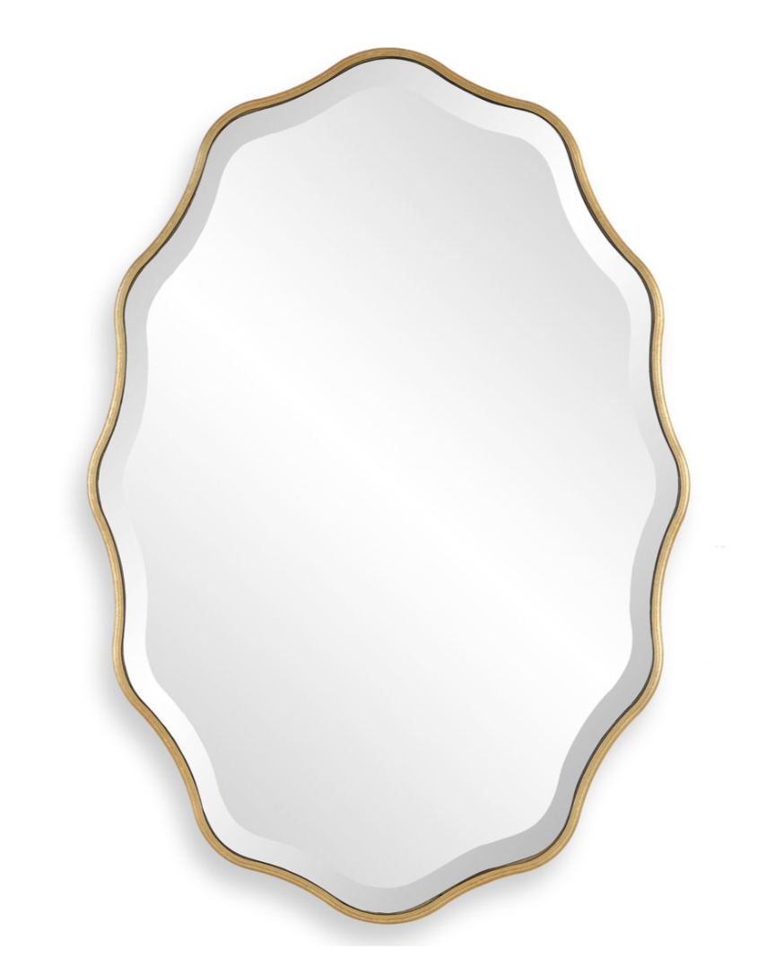 Scalloped Mirror - Gold W00655