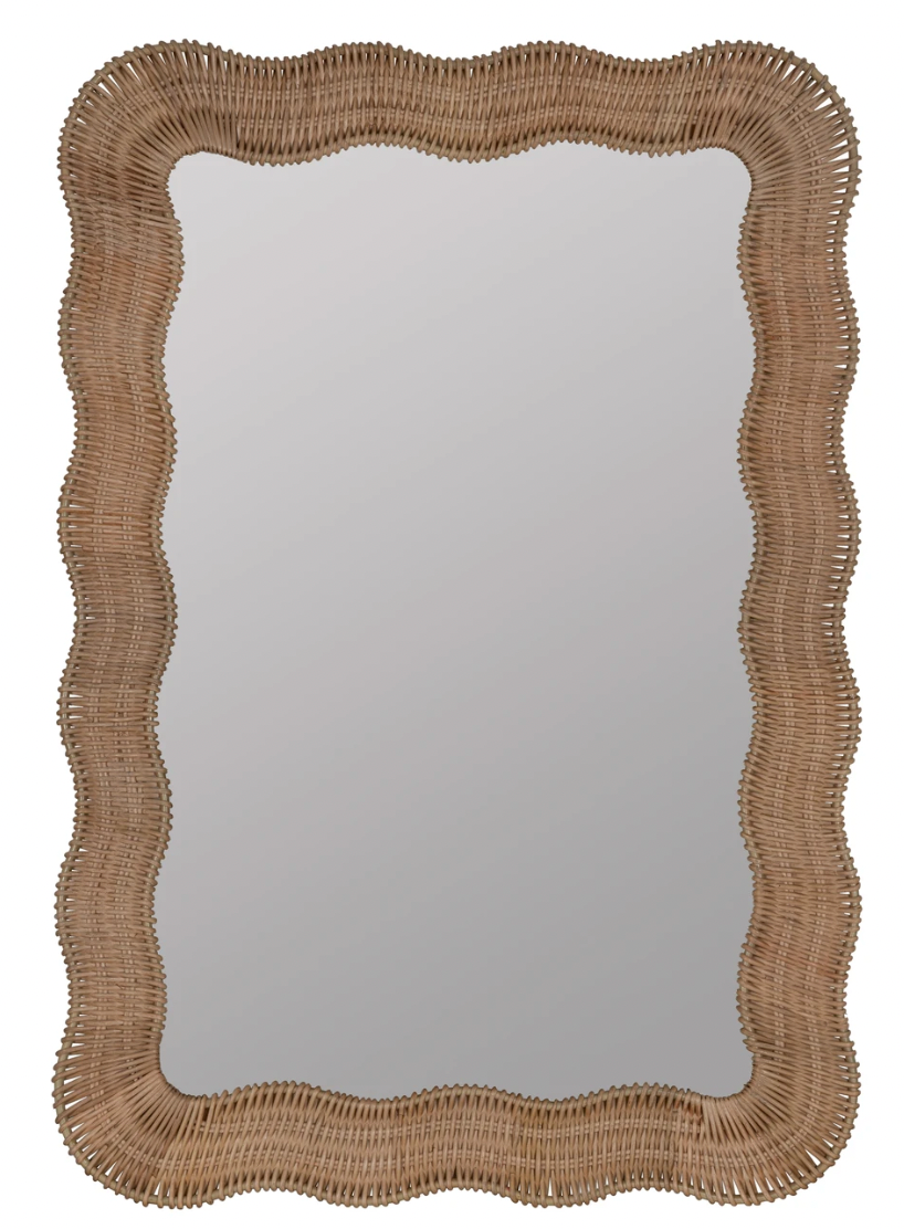 Erin Gates Scalloped Linden Mirror Rattan