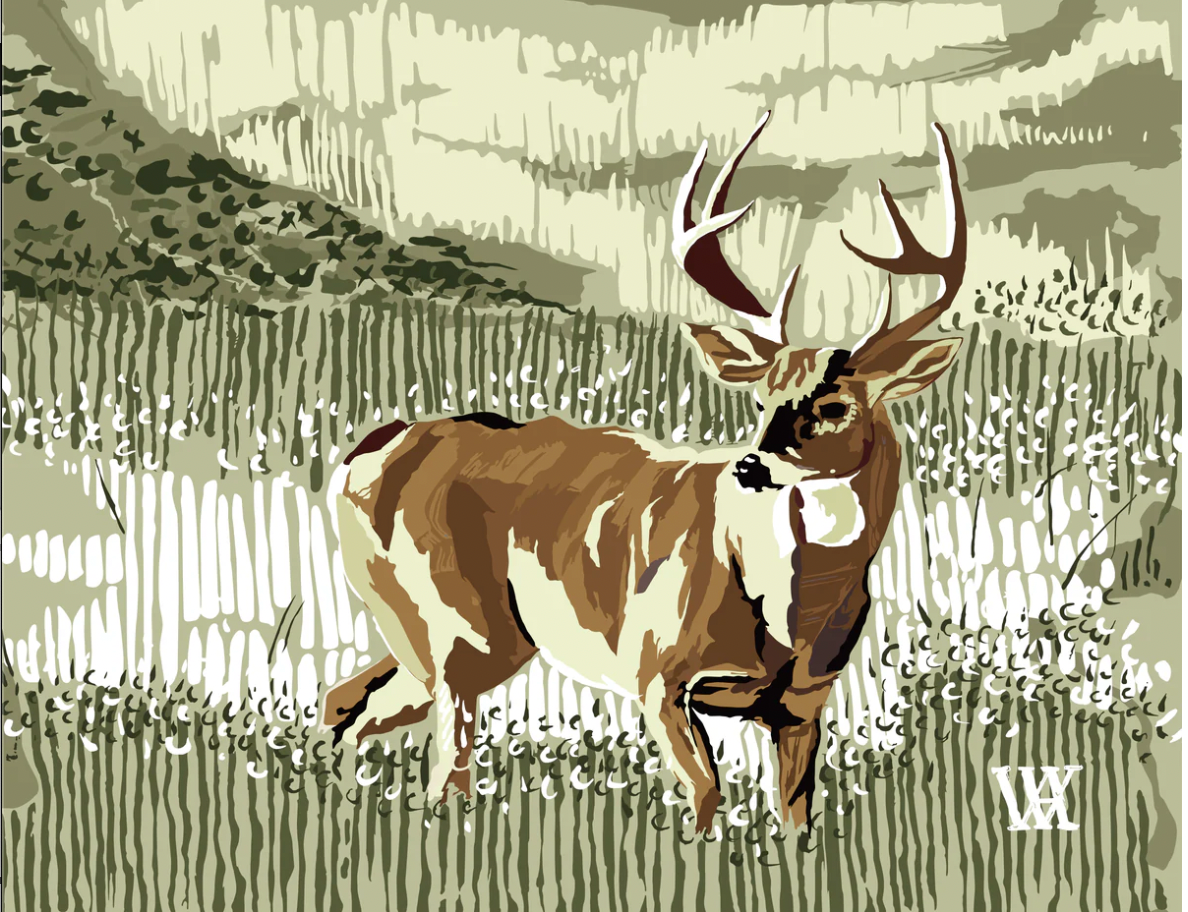 11 x 14 Still Buck -Green