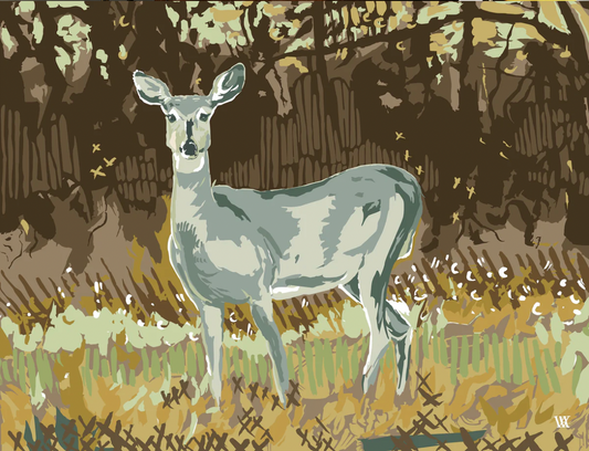 5 x 7 Alert at Golden Hour - Gold - Espresso Frame