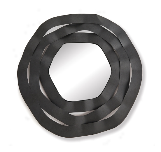 BLACK WAVY PATTERN METAL MIRROR