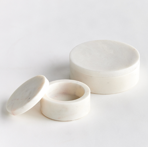 AMANI ROUND LIDDED BOXES - SET OF 2
