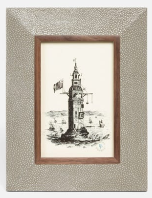 Dorchester Print in Faux Shagreen Frame