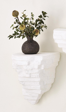 White Sculptural Wall Shelf