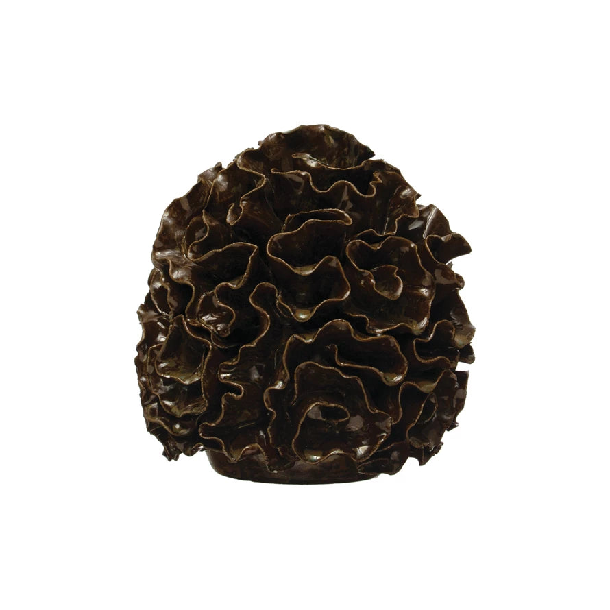 Handmade Stoneware Organic Shaped Decor, Reactive Glaze, Brown (Each One Will Vary)
