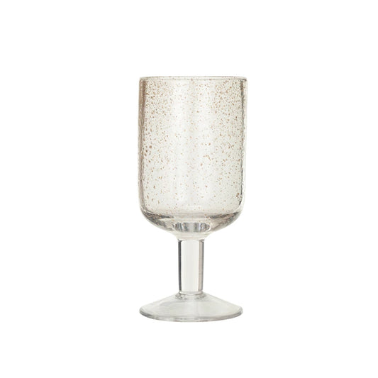 12 oz. Stemmed Seeded Wine Glass w/ Gold Color Flecks/ set of six