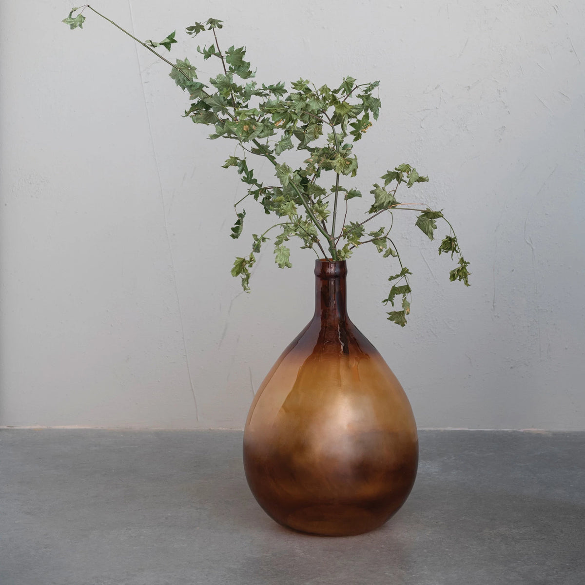 Brown Glass Bottle Vase