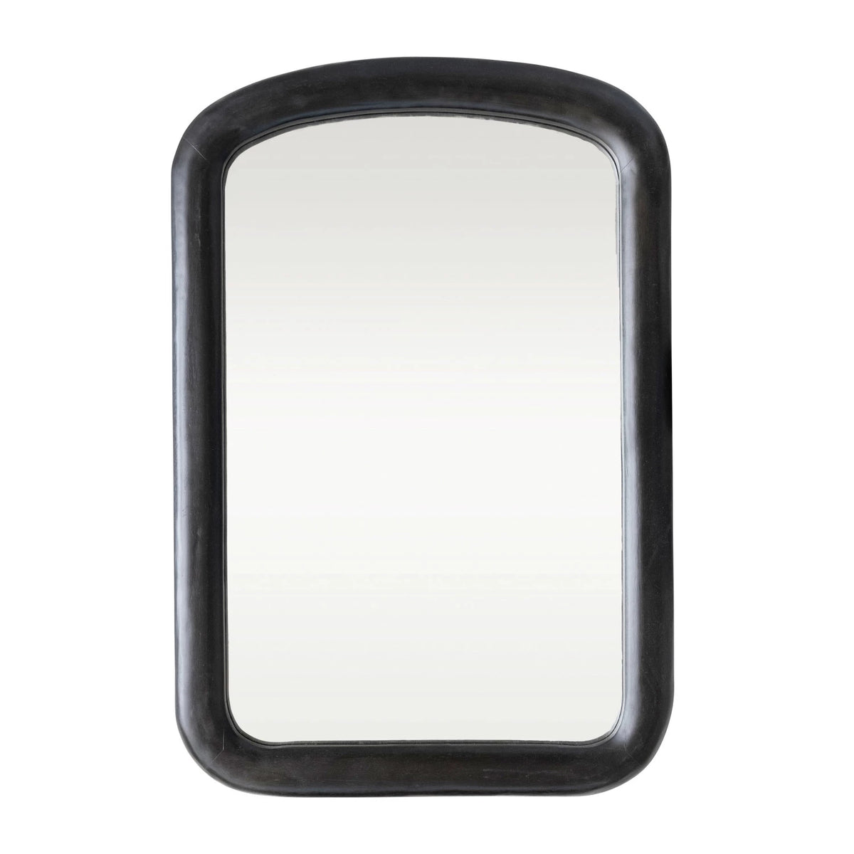 Mango Wood Framed Wall Mirror, Matte Black